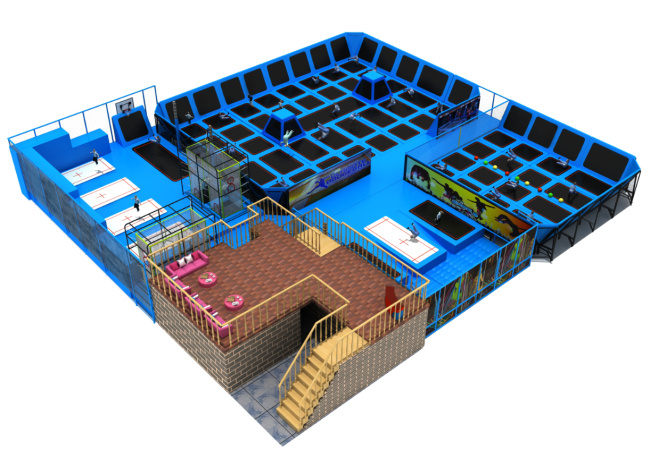 大型室內蹦床公園場地設計效果圖